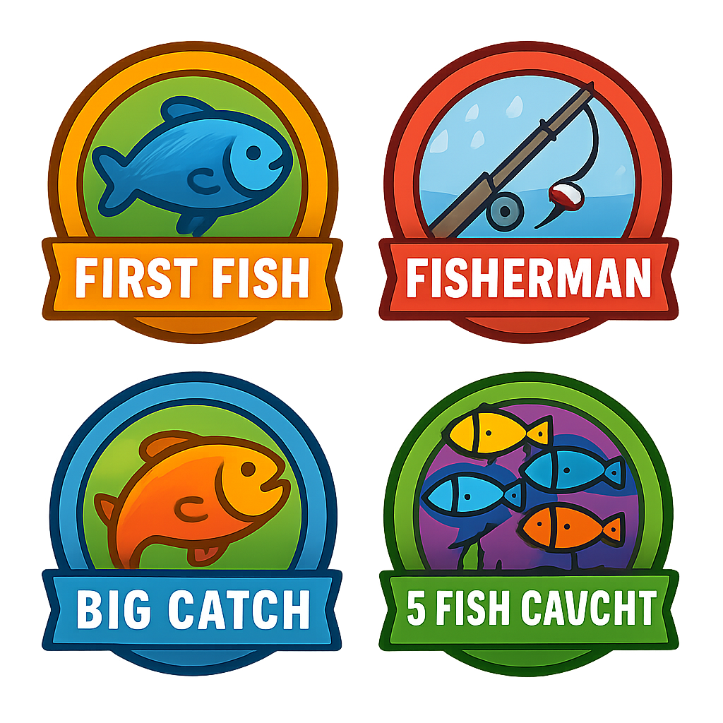 Achievement badges for fishing
